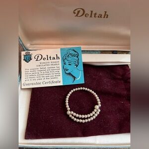 Deltah Antique World’s Finest Simulated Pearl Baby Bracelet